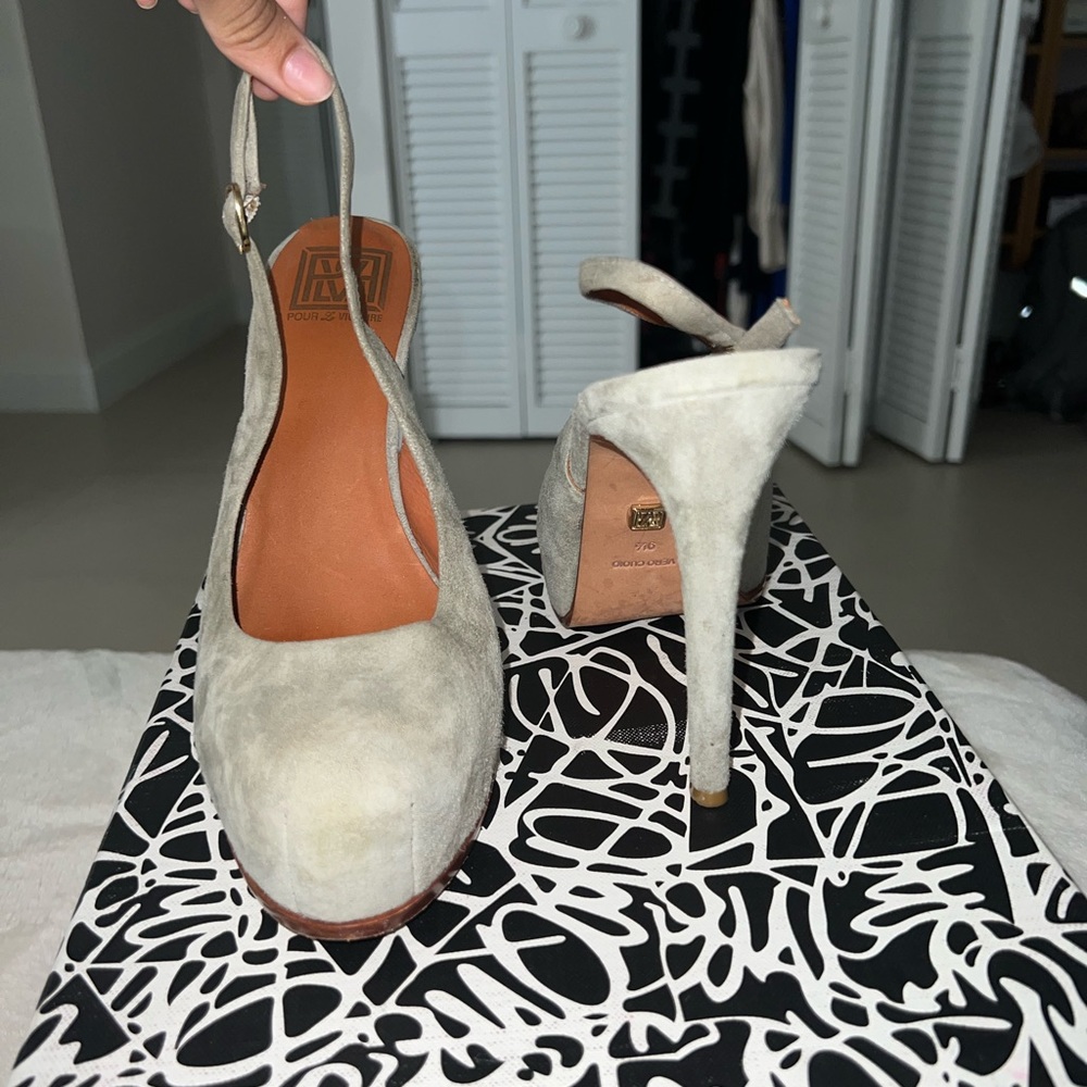 Sage green high heels